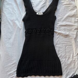 Elegant Black Knit Tank Top